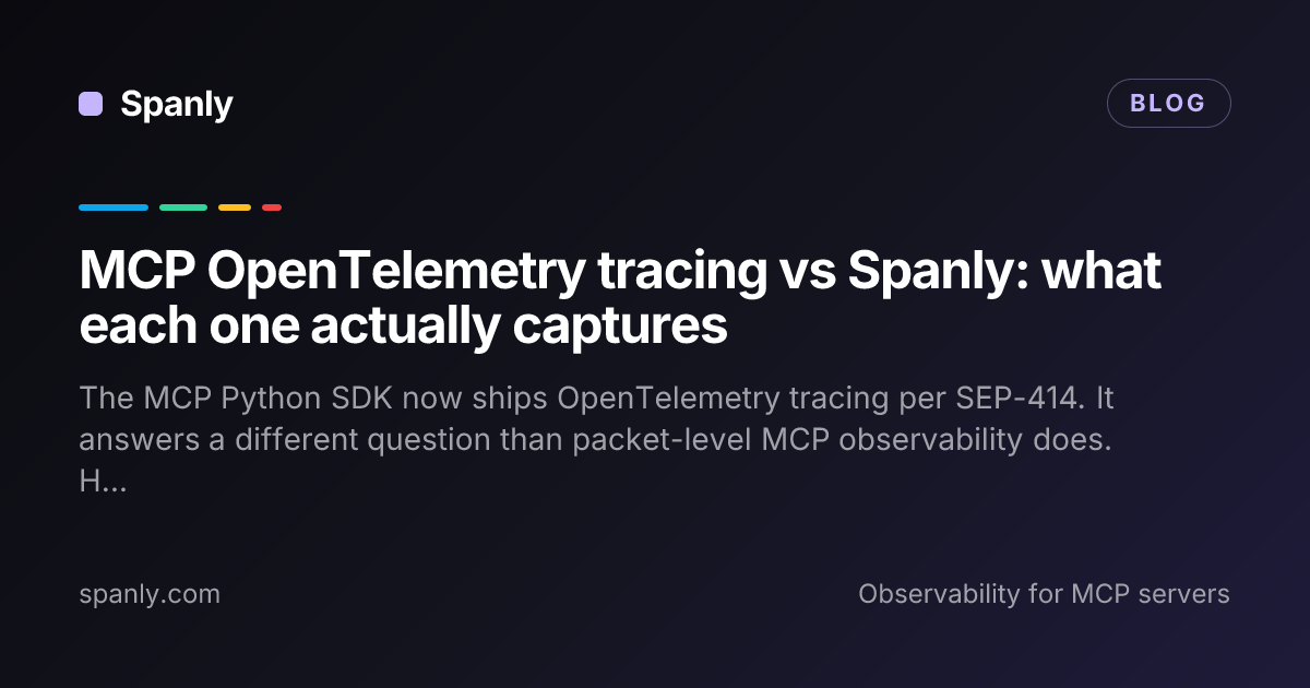 MCP OpenTelemetry tracing vs Spanly: what each one actually captures ...